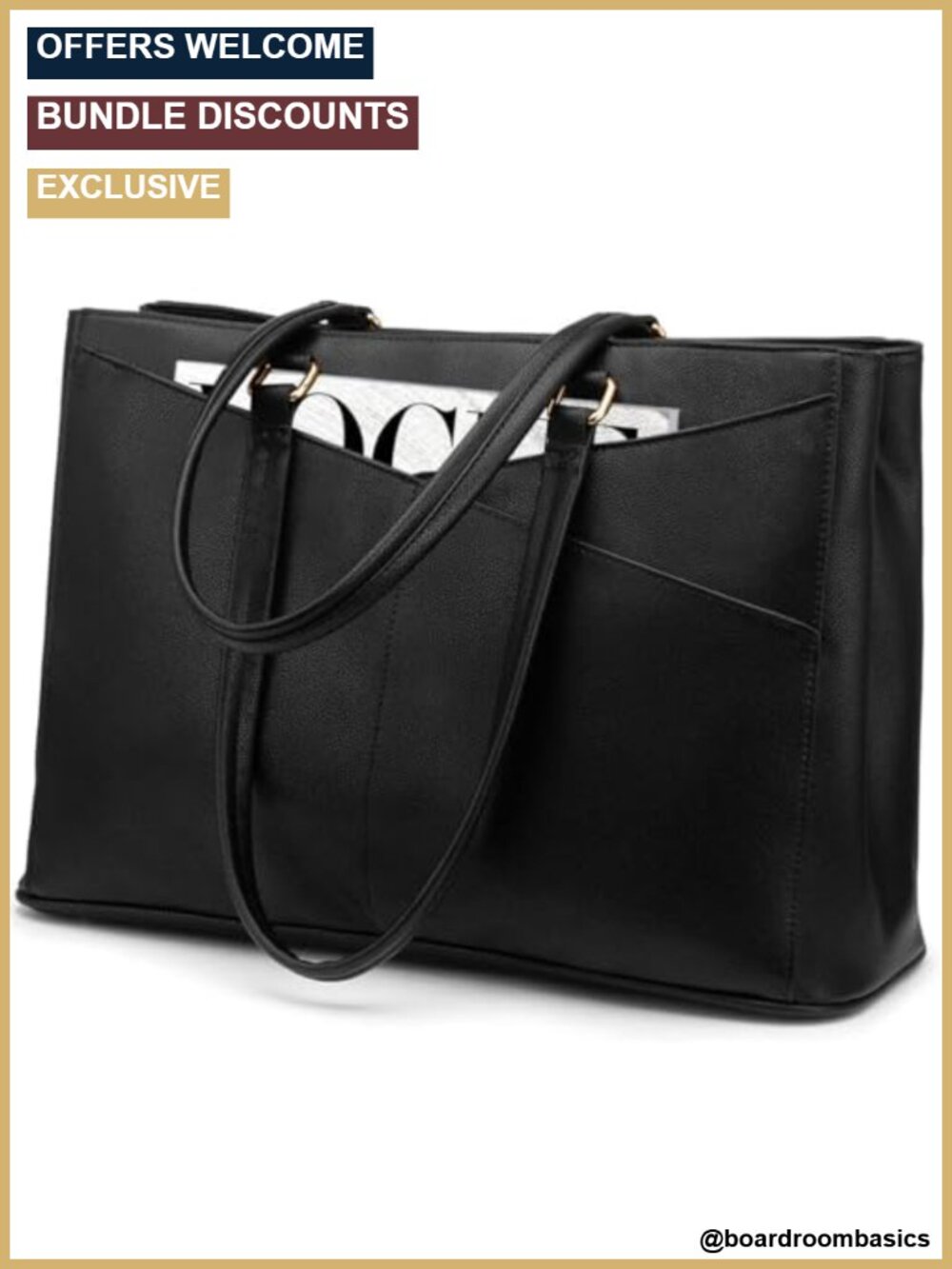 LOVEVOOK Laptop Tote Bag for Women Waterproof PU Leather Messenger Shoulder Bag